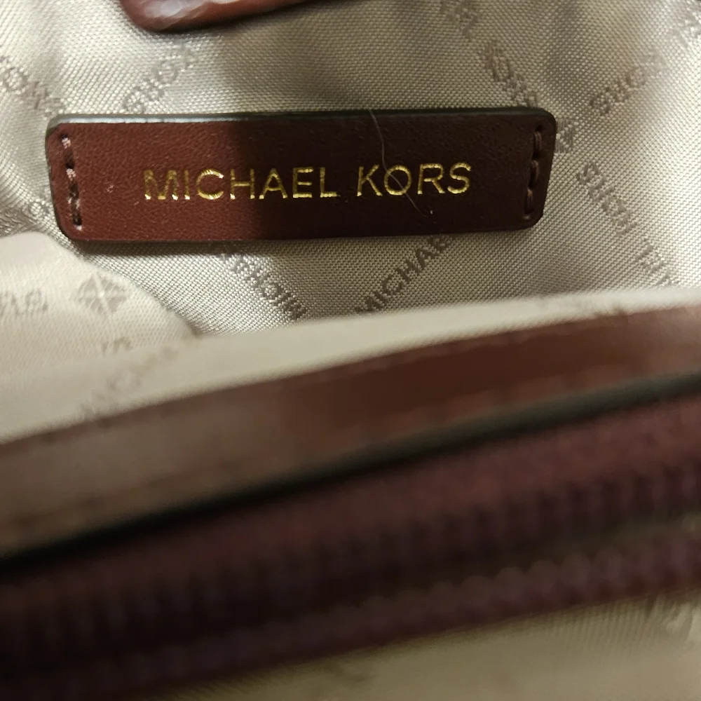 👜 Michael Kors Brynn Medium Leather Tote Shoulder Bag Wine Maroon Burg